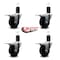Service Caster 3.5'' Soft Rubber Swivel 1-5/8'' Expanding Stem Caster Set Total Lock Brake, 4PK SCC-EXTTL20S3514-SRS-158-4 - alternate 2